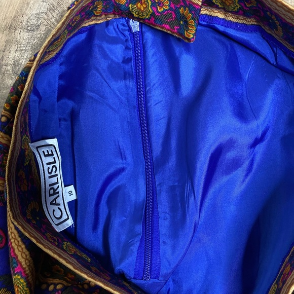 Carlisle Paisley Faux Wrap Skirt Silk wool blend - Picture 8 of 8